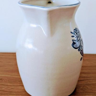 LOT 43K: Vintage Pfaltzgraff Stoneware Yorktown Blue Floral Platter With Matching 64oz Pitcher And Vintage Japanese Tea Pot With...