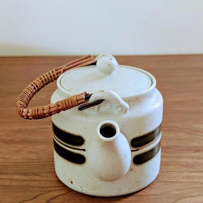 LOT 43K: Vintage Pfaltzgraff Stoneware Yorktown Blue Floral Platter With Matching 64oz Pitcher And Vintage Japanese Tea Pot With...