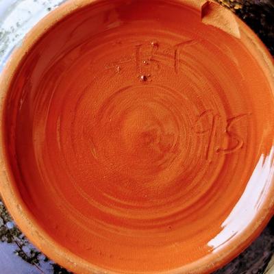 LOT 44K: Art Pottery Bowls Earth Tone Drip Bowl Signed "Judy 09" And Blue Star Bowl Signed "GBT 95" Blue Star Bowl...