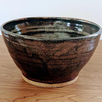 LOT 44K: Art Pottery Bowls Earth Tone Drip Bowl Signed "Judy 09" And Blue Star Bowl Signed "GBT 95" Blue Star Bowl...