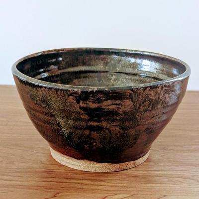 LOT 44K: Art Pottery Bowls Earth Tone Drip Bowl Signed "Judy 09" And Blue Star Bowl Signed "GBT 95" Blue Star Bowl...