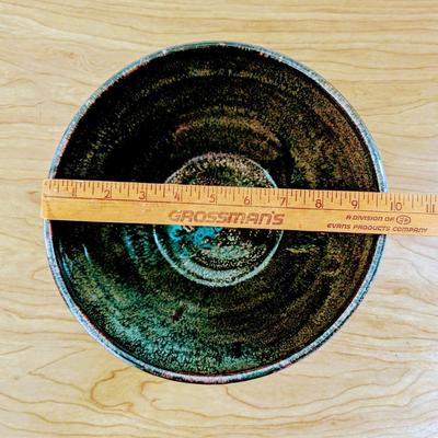 LOT 44K: Art Pottery Bowls Earth Tone Drip Bowl Signed "Judy 09" And Blue Star Bowl Signed "GBT 95" Blue Star Bowl...