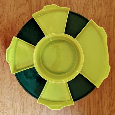 LOT 46K: Vintage Lazy Susan Ceramic Serving Bowl And Dishes