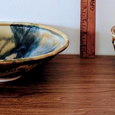 LOT 47K: Beautiful Signed Drip Glazed Pottery Bowls