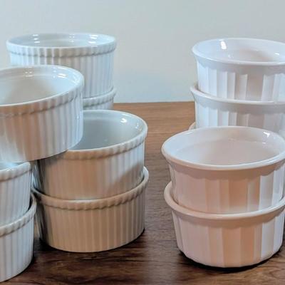 LOT 49K: Large Assortment of White Porcelain Apilco And Corningware Ramekins