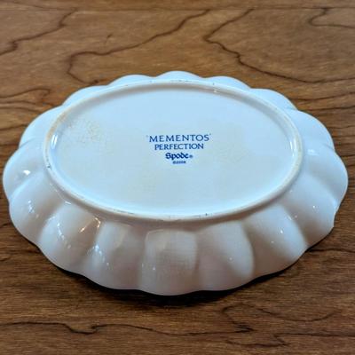 LOT 51K: Collection Of Blue And White Plates, Small Bowl, WCL Serving Bowl, Spode Dish And Candle Jar with Lid