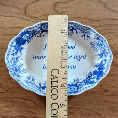 LOT 51K: Collection Of Blue And White Plates, Small Bowl, WCL Serving Bowl, Spode Dish And Candle Jar with Lid