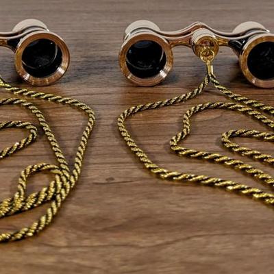 LOT 60K: Everything For A Night At The Opera, Long Black Gloves With Button Closures, And 2 Schnader Binoculars With Bags