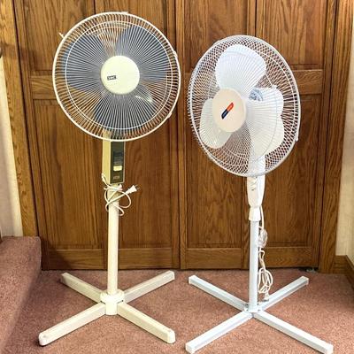 LOT 62U: Pair of Standing Portable Fans - SMC (Shell Electric) Model Sf-16 and Climate Keeper Model FS40-8JC