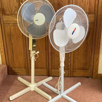 LOT 62U: Pair of Standing Portable Fans - SMC (Shell Electric) Model Sf-16 and Climate Keeper Model FS40-8JC