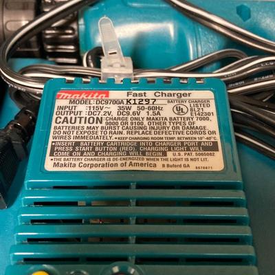 LOT 67U: Makita Drill Model 6095D with Charger, Cordless Screwdrivers, Drill Bits, Hammer, Pry Bar and More