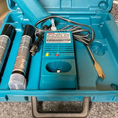 LOT 67U: Makita Drill Model 6095D with Charger, Cordless Screwdrivers, Drill Bits, Hammer, Pry Bar and More