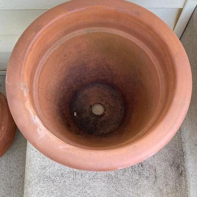 LOT 80G: Three Terra Cotta Planters