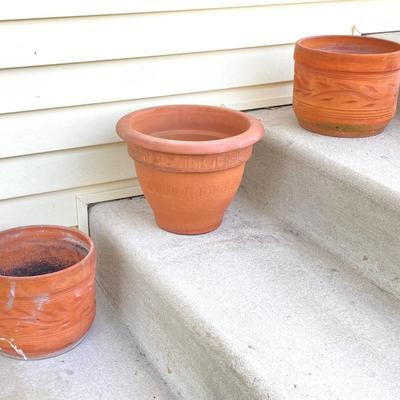 LOT 80G: Three Terra Cotta Planters