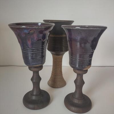 LOT 106K: Ceramic Pottery Goblets