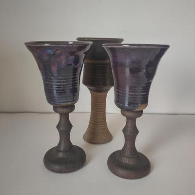 LOT 106K: Ceramic Pottery Goblets