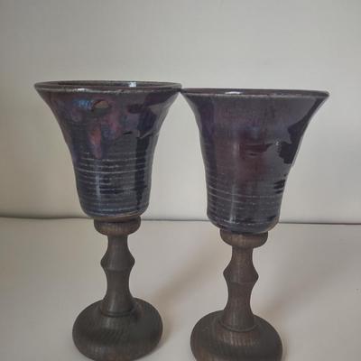 LOT 106K: Ceramic Pottery Goblets