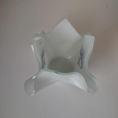 LOT 109K: Metal Menorah, Metal Lightswitch Faceplate and Vintage Tony Serviente Handkerchief Vases