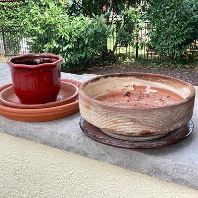 LOT 121G: Large Collection of Planters - Terra Cotta, Ceramic and More