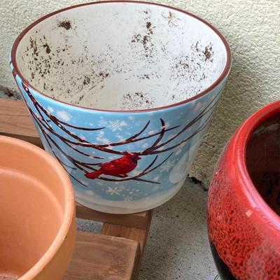 LOT 121G: Large Collection of Planters - Terra Cotta, Ceramic and More