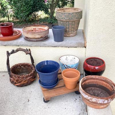 LOT 121G: Large Collection of Planters - Terra Cotta, Ceramic and More