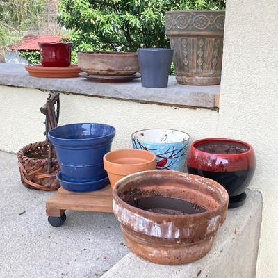 LOT 121G: Large Collection of Planters - Terra Cotta, Ceramic and More