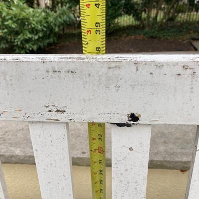 LOT 122Y: Outdoor Furniture - Wooden Rocking Chair, Gliding Bench, Small Table, Plant Stand with Planters