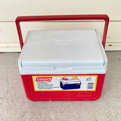 LOT 123G: Outdoor Portable Chairs with Pair of Small Coolers (Coleman and Rubbermaid)