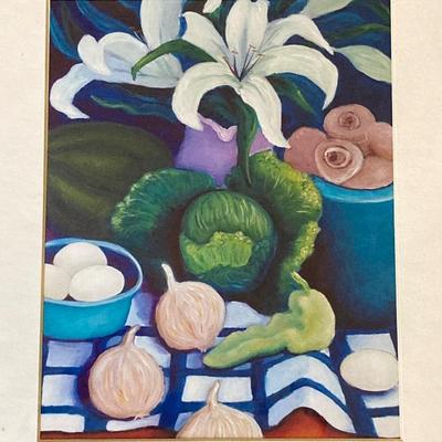 LOT 128X: Artist Fran Decker Titled "White" Signed Painting