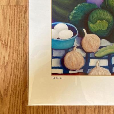 LOT 128X: Artist Fran Decker Titled "White" Signed Painting
