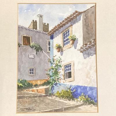 LOT 130X: Framed and Signed Painting by Artist Rui Pinheiro - "OBidos"