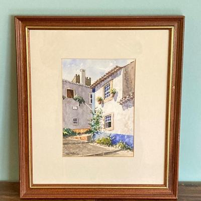 LOT 130X: Framed and Signed Painting by Artist Rui Pinheiro - "OBidos"