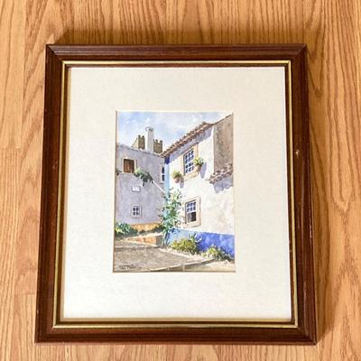 LOT 130X: Framed and Signed Painting by Artist Rui Pinheiro - "OBidos"