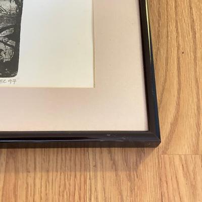 LOT 131X: Framed Wall Art - Initialed SL, Titled "Locomotion" Numbered 7/8 Dec 97