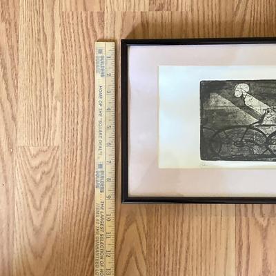 LOT 131X: Framed Wall Art - Initialed SL, Titled "Locomotion" Numbered 7/8 Dec 97