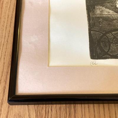 LOT 131X: Framed Wall Art - Initialed SL, Titled "Locomotion" Numbered 7/8 Dec 97