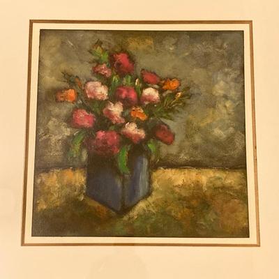 LOT 133X: Framed Floral Artwork - Signed by Artist N. Gregory