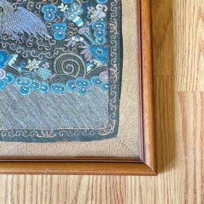 LOT 137X: Unique Vintage Artwork: Framed Mandarin Square & Lacquer Tray