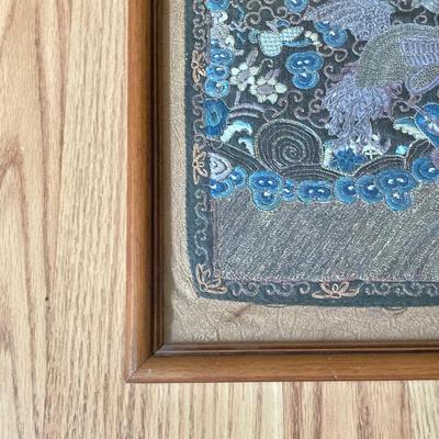 LOT 137X: Unique Vintage Artwork: Framed Mandarin Square & Lacquer Tray