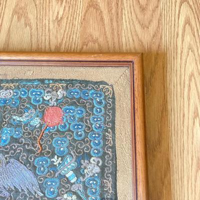 LOT 137X: Unique Vintage Artwork: Framed Mandarin Square & Lacquer Tray