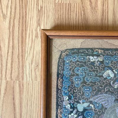 LOT 137X: Unique Vintage Artwork: Framed Mandarin Square & Lacquer Tray