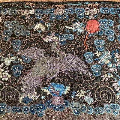 LOT 137X: Unique Vintage Artwork: Framed Mandarin Square & Lacquer Tray