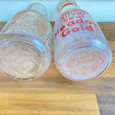 LOT 139X: Collection of Vintage Glass Bottles - Burschel Dairy Co Scranton, PA, Meadow Gold Cottage Cheese, Milk of Magnesia and More