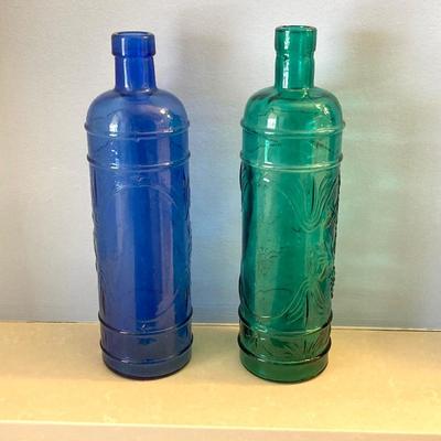 LOT 300X: Blue and Green Glass Bottle Collection