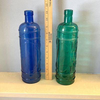 LOT 300X: Blue and Green Glass Bottle Collection