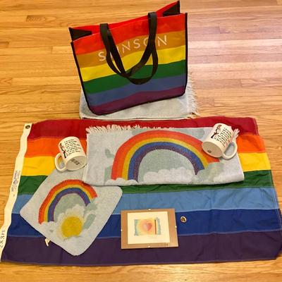 LOT 161X: Pride Collection - "Heart of Mine" Signed Artwork, Para-Lite Paramount Flag Co Outdoor Flag, 3 Towel Set, Stinson...