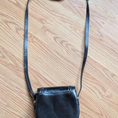 LOT 162X: Black Leather Purses: Ecco, Giani Bernini, And Bally Saddle Shape Crossbody Bag