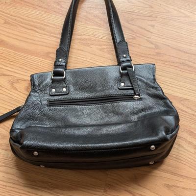 LOT 162X: Black Leather Purses: Ecco, Giani Bernini, And Bally Saddle Shape Crossbody Bag