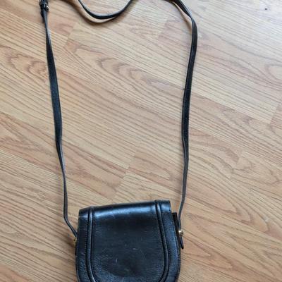 LOT 162X: Black Leather Purses: Ecco, Giani Bernini, And Bally Saddle Shape Crossbody Bag