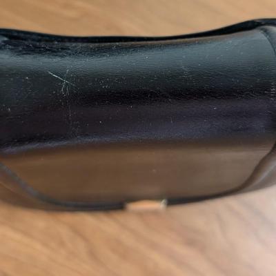 LOT 162X: Black Leather Purses: Ecco, Giani Bernini, And Bally Saddle Shape Crossbody Bag